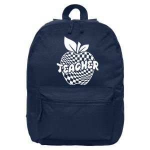 Cool Checkered Teacher Apple 16 in Basic Backpack