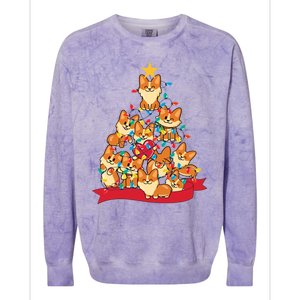 Corgi Christmas Tree Gift Colorblast Crewneck Sweatshirt