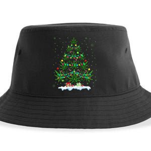 Cannabis Christmas Tree Xmas Funny Smoking Weed Marijuana Sustainable Bucket Hat