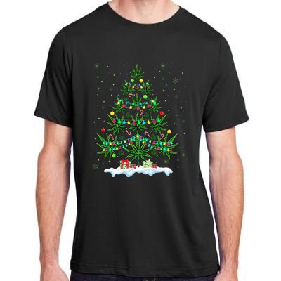 Cannabis Christmas Tree Xmas Funny Smoking Weed Marijuana Adult ChromaSoft Performance T-Shirt