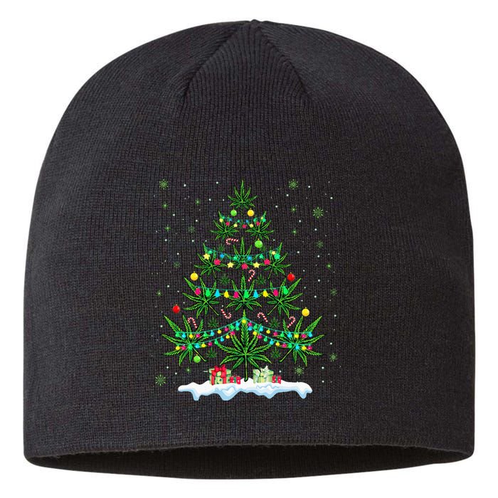 Cannabis Christmas Tree Xmas Funny Smoking Weed Marijuana Sustainable Beanie