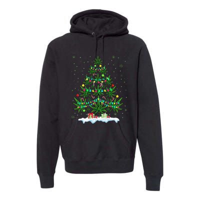 Cannabis Christmas Tree Xmas Funny Smoking Weed Marijuana Premium Hoodie