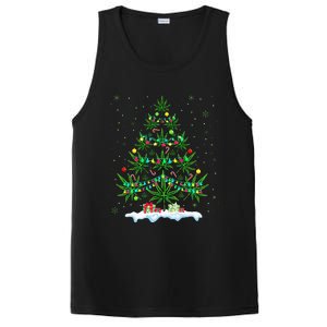 Cannabis Christmas Tree Xmas Funny Smoking Weed Marijuana PosiCharge Competitor Tank