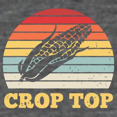 Corn Crop Top Funny Farmer Farming Corn Lover Vintage Retro T-Shirt