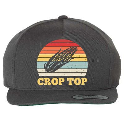 Corn Crop Top Funny Farmer Farming Corn Lover Vintage Retro Wool Snapback Cap