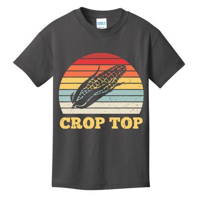 Corn Crop Top Funny Farmer Farming Corn Lover Vintage Retro Kids T-Shirt