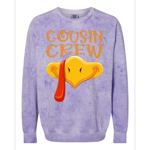 Cousin Crew Turkey Matching Family Thanksgiving Party Pajama Colorblast Crewneck Sweatshirt