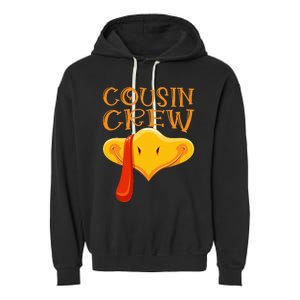 Cousin Crew Turkey Matching Family Thanksgiving Party Pajama Garment-Dyed Fleece Hoodie