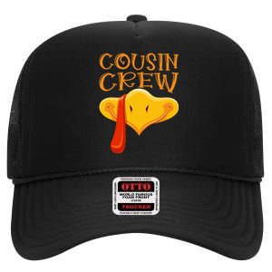 Cousin Crew Turkey Matching Family Thanksgiving Party Pajama High Crown Mesh Back Trucker Hat