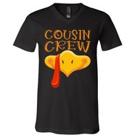 Cousin Crew Turkey Matching Family Thanksgiving Party Pajama V-Neck T-Shirt