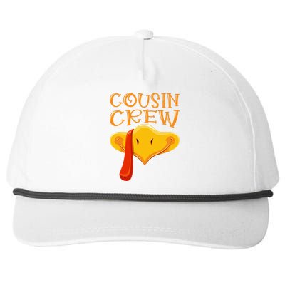 Cousin Crew Turkey Matching Family Thanksgiving Party Pajama Snapback Five-Panel Rope Hat