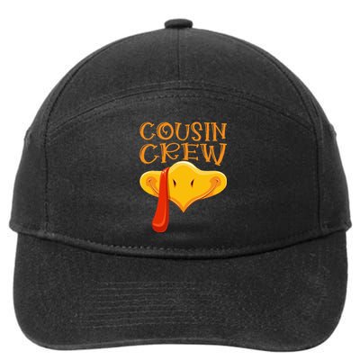 Cousin Crew Turkey Matching Family Thanksgiving Party Pajama 7-Panel Snapback Hat