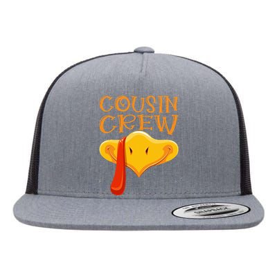 Cousin Crew Turkey Matching Family Thanksgiving Party Pajama Flat Bill Trucker Hat