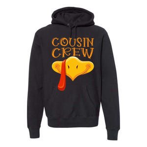 Cousin Crew Turkey Matching Family Thanksgiving Party Pajama Premium Hoodie