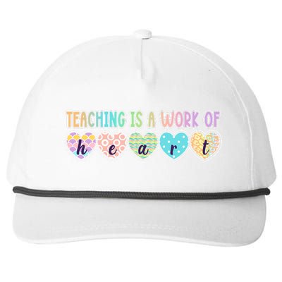 Cute Colorful Teaching Is A Work Of Heart Snapback Five-Panel Rope Hat