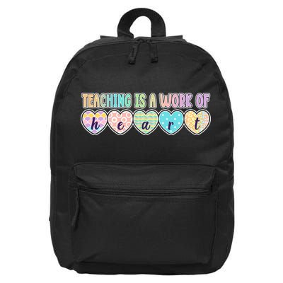 Cute Colorful Teaching Is A Work Of Heart 16 in Basic Backpack
