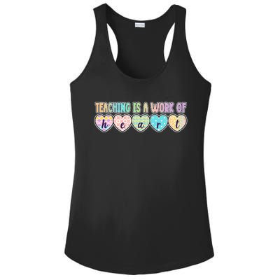 Cute Colorful Teaching Is A Work Of Heart Ladies PosiCharge Competitor Racerback Tank