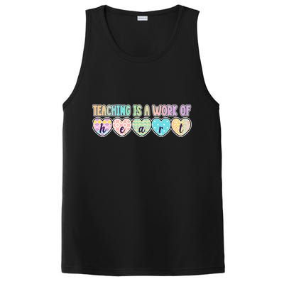 Cute Colorful Teaching Is A Work Of Heart PosiCharge Competitor Tank