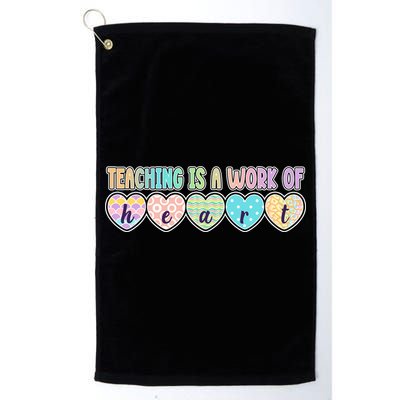 Cute Colorful Teaching Is A Work Of Heart Golf Towel
