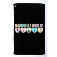 Cute Colorful Teaching Is A Work Of Heart Golf Towel