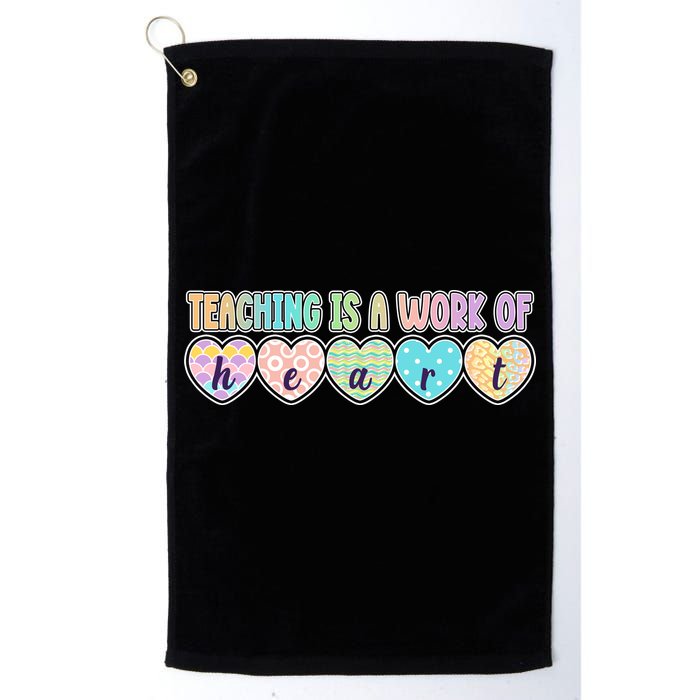 Cute Colorful Teaching Is A Work Of Heart Golf Towel