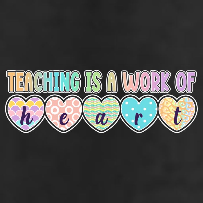 Cute Colorful Teaching Is A Work Of Heart Golf Towel