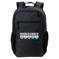 Cute Colorful Teaching Is A Work Of Heart Backpack