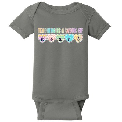 Cute Colorful Teaching Is A Work Of Heart Baby Bodysuit