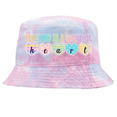 Cute Colorful Teaching Is A Work Of Heart Tie-Dyed Bucket Hat