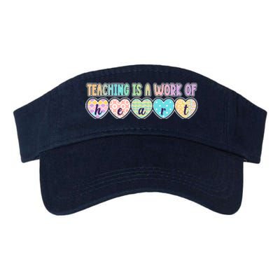 Cute Colorful Teaching Is A Work Of Heart Valucap Bio-Washed Visor