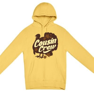 Cousin Crew Turkey Thanksgiving Feast Thankful Gift Premium Pullover Hoodie