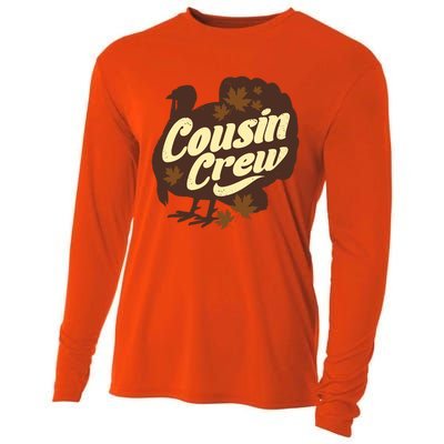 Cousin Crew Turkey Thanksgiving Feast Thankful Gift Cooling Performance Long Sleeve Crew