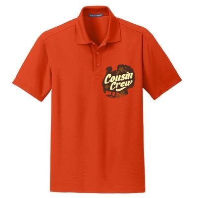 Cousin Crew Turkey Thanksgiving Feast Thankful Gift Dry Zone Grid Polo