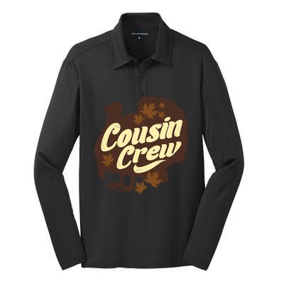 Cousin Crew Turkey Thanksgiving Feast Thankful Gift Silk Touch Performance Long Sleeve Polo