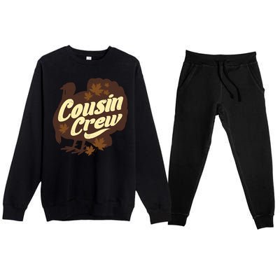 Cousin Crew Turkey Thanksgiving Feast Thankful Gift Premium Crewneck Sweatsuit Set