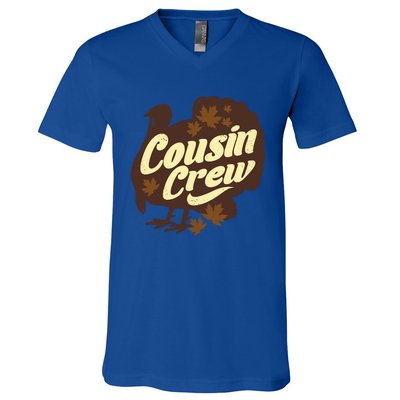 Cousin Crew Turkey Thanksgiving Feast Thankful Gift V-Neck T-Shirt