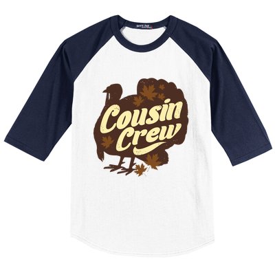 Cousin Crew Turkey Thanksgiving Feast Thankful Gift Baseball Sleeve Shirt