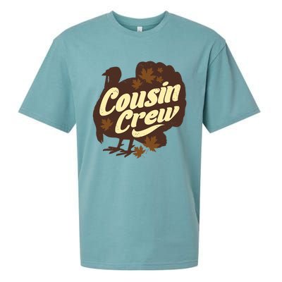 Cousin Crew Turkey Thanksgiving Feast Thankful Gift Sueded Cloud Jersey T-Shirt