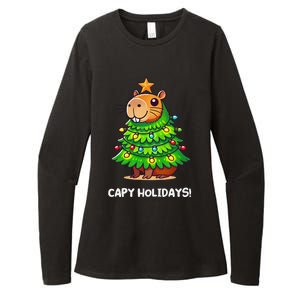 Capybara Christmas Tree Capy Holidays For Capybaras Lover Womens CVC Long Sleeve Shirt