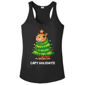 Capybara Christmas Tree Capy Holidays For Capybaras Lover Ladies PosiCharge Competitor Racerback Tank