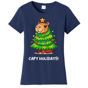 Capybara Christmas Tree Capy Holidays For Capybaras Lover Women's T-Shirt