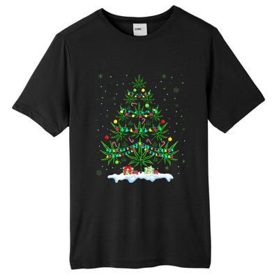 Cannabis Christmas Tree Xmas Funny Smoking Weed Marijuana Tall Fusion ChromaSoft Performance T-Shirt