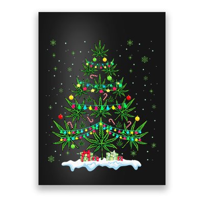 Cannabis Christmas Tree Xmas Funny Smoking Weed Marijuana Poster