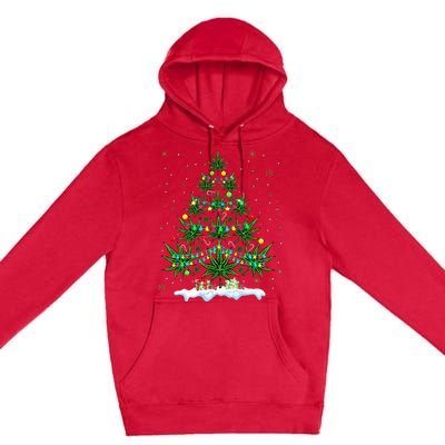 Cannabis Christmas Tree Xmas Funny Smoking Weed Marijuana Premium Pullover Hoodie