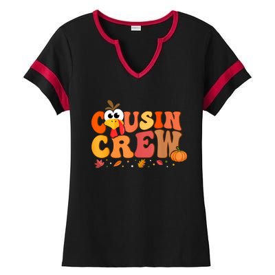 Cousin Crew Thanksgiving Family Matching Turkey Day Fall Ladies Halftime Notch Neck Tee