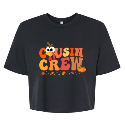 Cousin Crew Thanksgiving Family Matching Turkey Day Fall Bella+Canvas Jersey Crop Tee