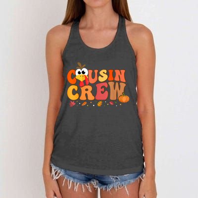 Cousin Crew Thanksgiving Family Matching Turkey Day Fall Women's Knotted Racerback Tank