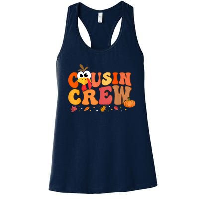 Cousin Crew Thanksgiving Family Matching Turkey Day Fall Women's Racerback Tank