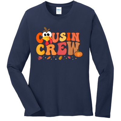 Cousin Crew Thanksgiving Family Matching Turkey Day Fall Ladies Long Sleeve Shirt