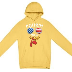 Cousin Crew Turkey Usa Flag Thanksgiving Day Matching Family Gift Premium Pullover Hoodie